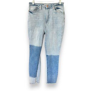 YMI Dream Denim Cropped Light Wash Jeans Colorblock high rise